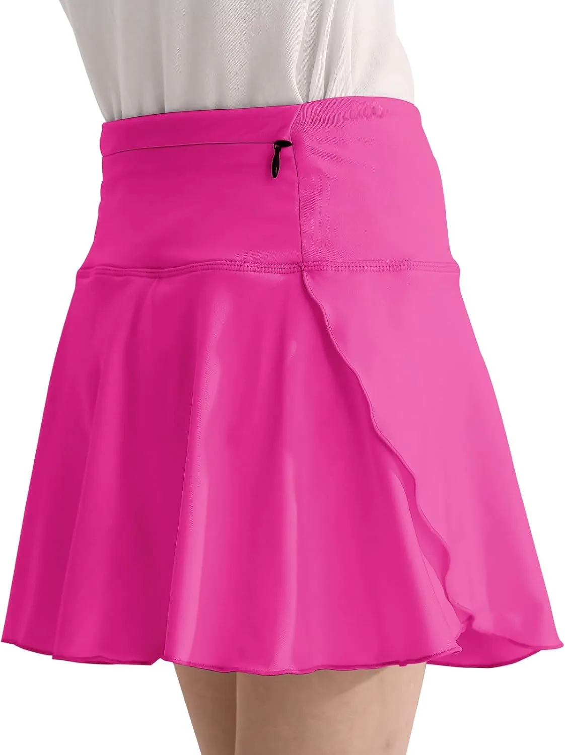 OEBLD Girls Athletic Skort High Waist Tennis Skirts with Shorts Butterfly Ruffle School Skirts with Pockets