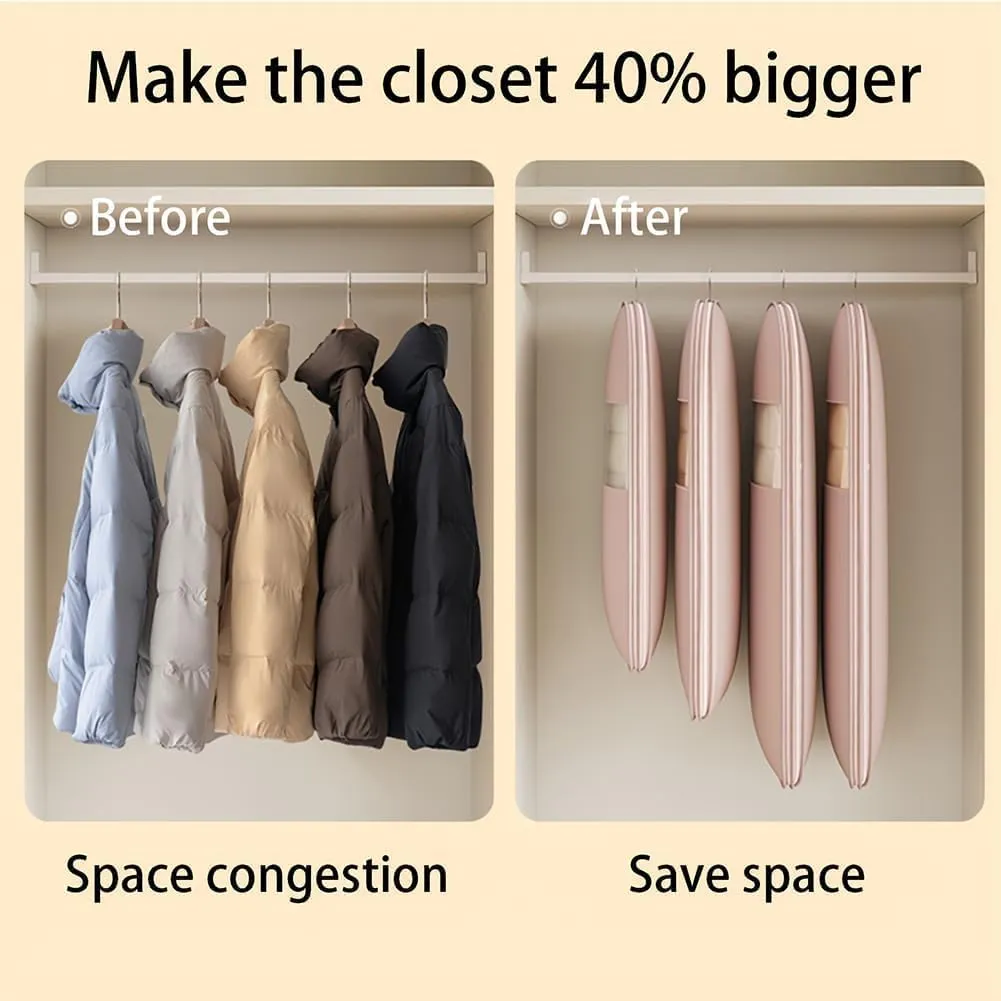 Otherwise Garment Bags, Otherwise Space Saving Hanging Garment Bag with Self Compression Zipper, 35/43/51 In Dust Cover Clothes Bags for Down Coat (Beige,All Size-3pcs)