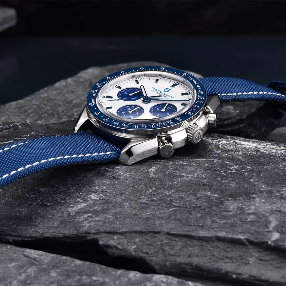 Pagani Design 1701 Men's Professional Chronograph Japan VK63 Quartz Movement Moon Wristwatch Stainless Steel 100M Waterproof Casual Analog Watch Date