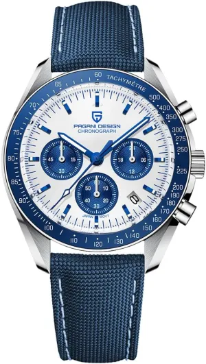 Pagani Design 1701 Men's Professional Chronograph Japan VK63 Quartz Movement Moon Wristwatch Stainless Steel 100M Waterproof Casual Analog Watch Date