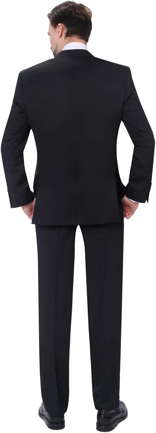 P&L Men's 2-Piece Classic Fit Single Breasted 2 Buttons Blazer & Trousers Suit