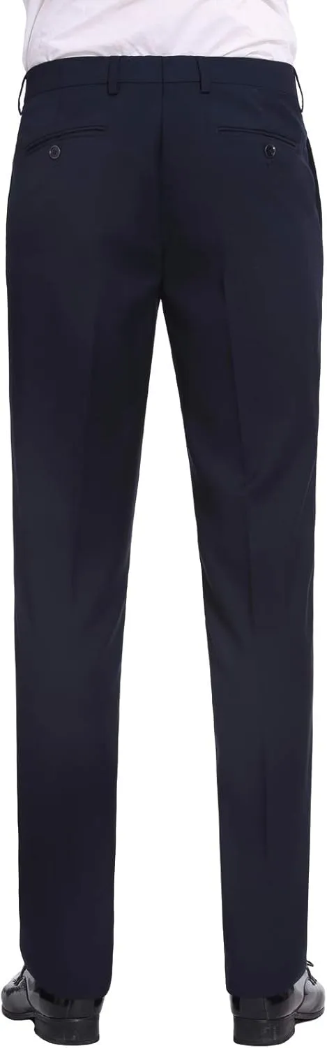 P&L Men's Premium Classic Fit Flat Front Suit Pants