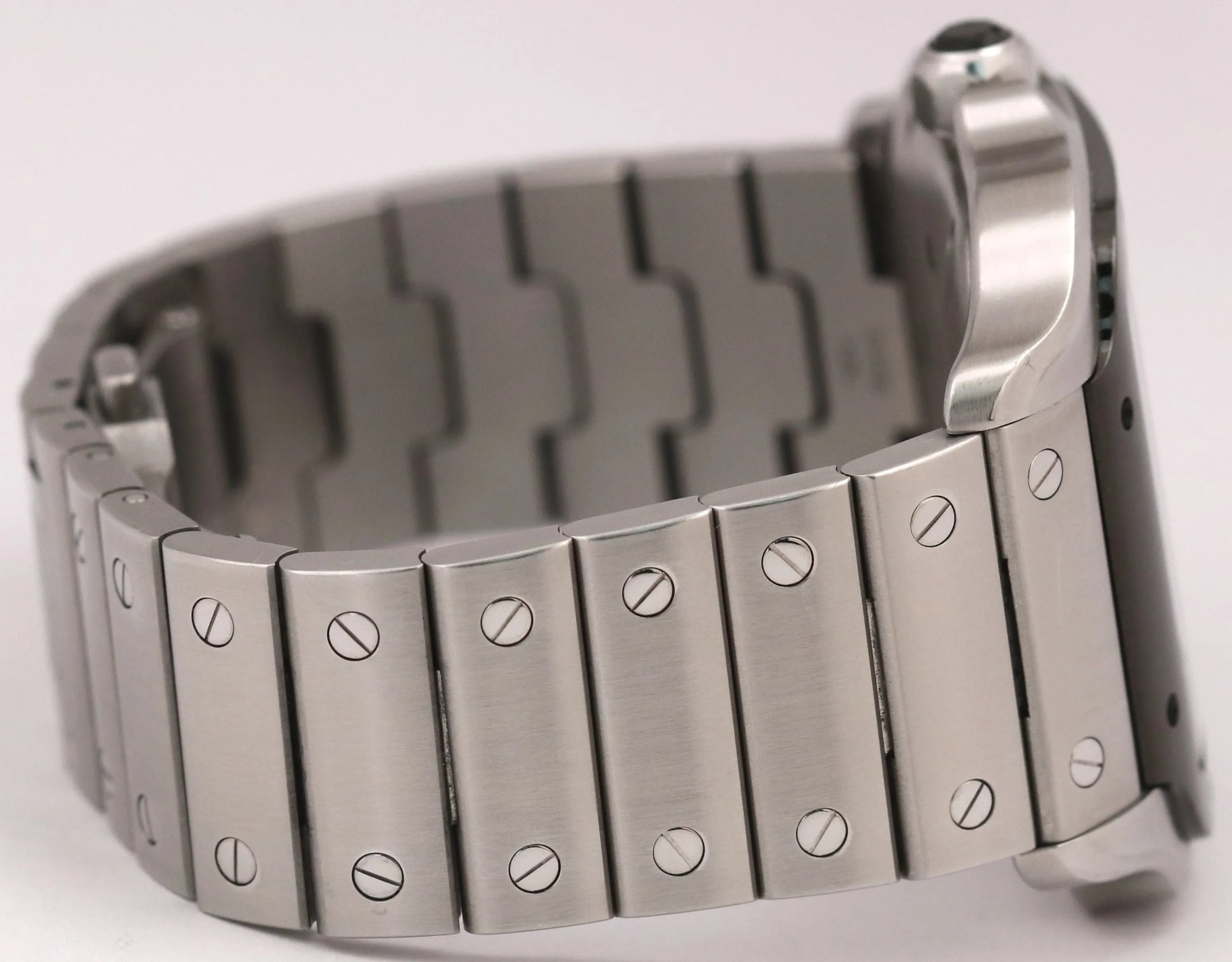 PAPERS Cartier Santos Large 39.8mm BLACK ADLC Gray Steel 4072 WSSA0037 Watch