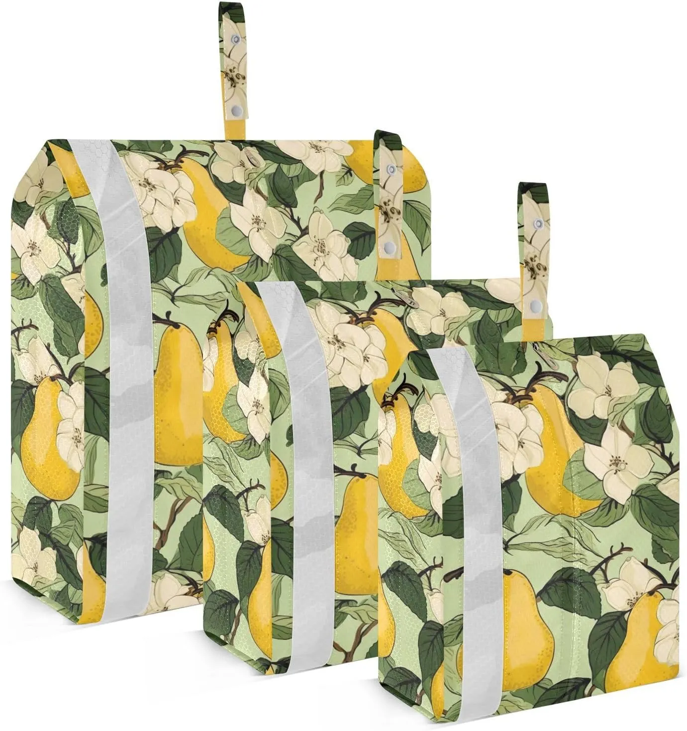 Pear Flowers Leaves Packing Cubes for Travel 3 Set Travel Bags Organizer Luggage Bags for Travel Compression