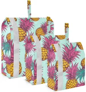 Pineapple Red Leaves Packing Cubes for Travel 3 Set Luggage Packing Cubes Luggage Bags for Packing