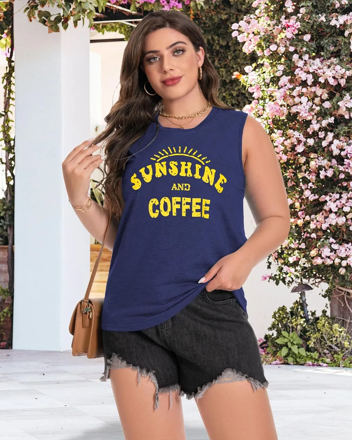 Plus Size Tops for Women Sleeveless Summer Tank Top Loose Fit Casual Tunics Shirts