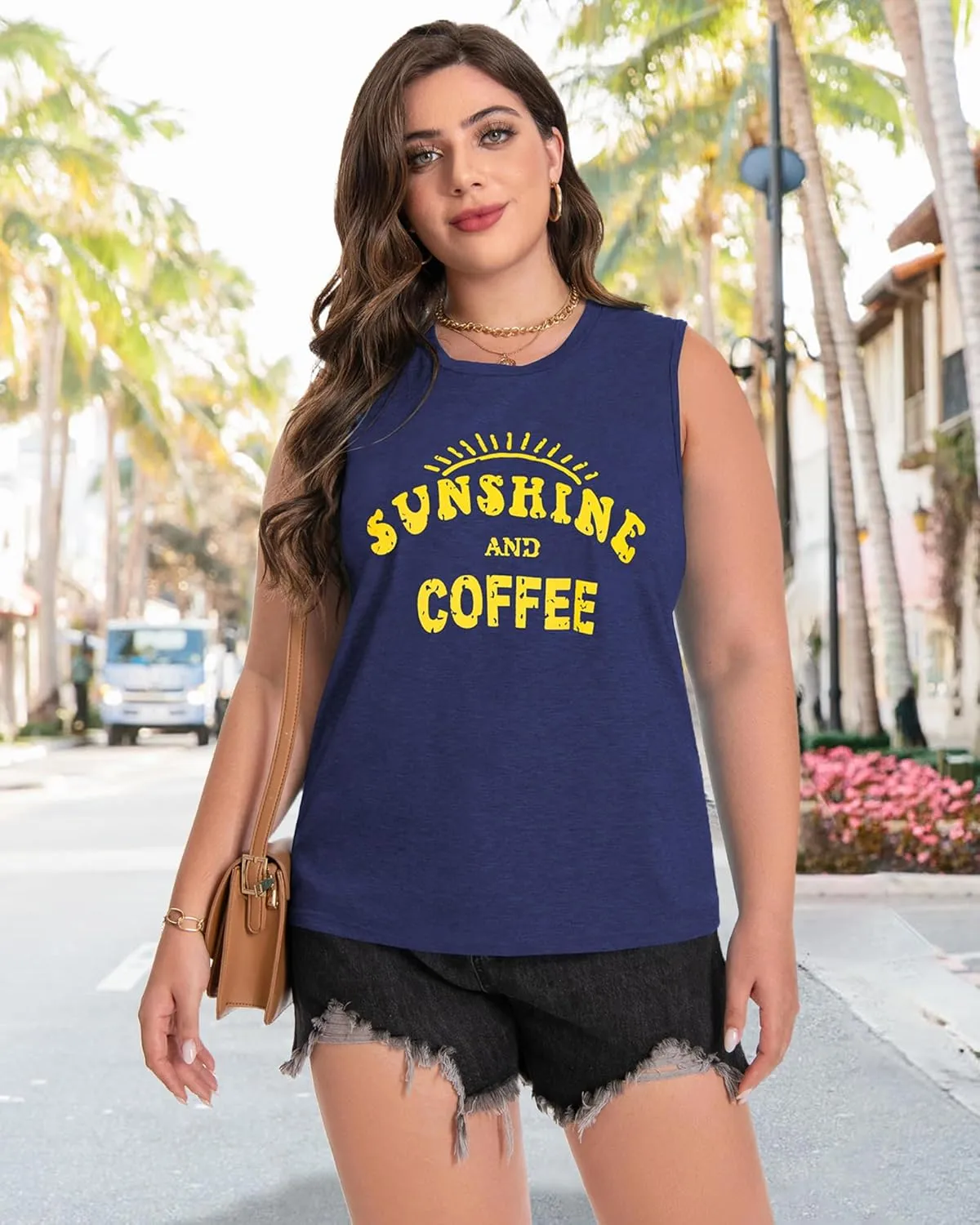 Plus Size Tops for Women Sleeveless Summer Tank Top Loose Fit Casual Tunics Shirts