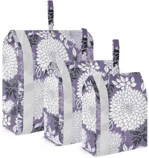 Purple Chinese Florasl Lilac Flowers Packing Cubes for Travel 3 Set Packing Bags Luggage Organizers for Luggage