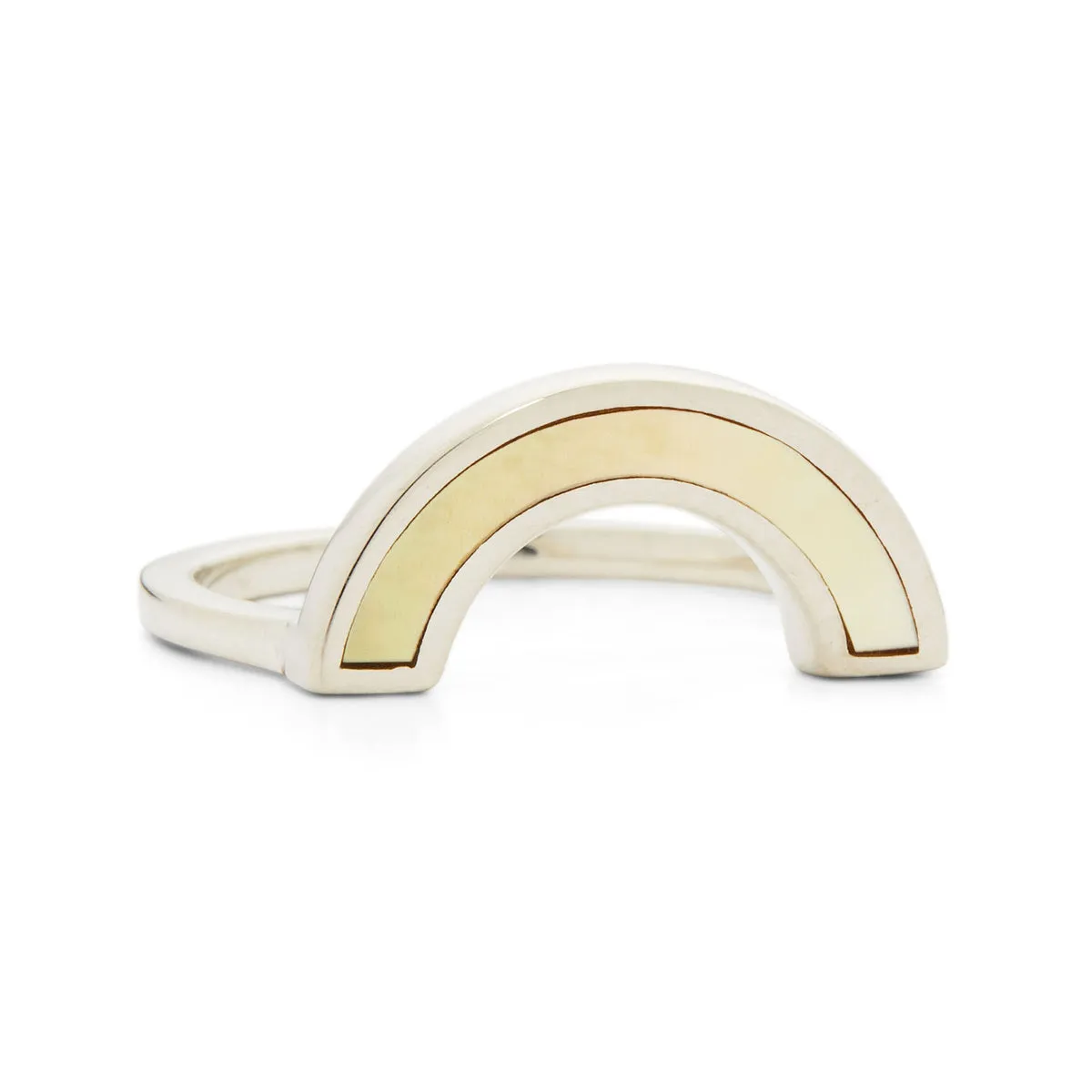 Rainbow Ring - Honey Mother of Pearl, Sterling Silver