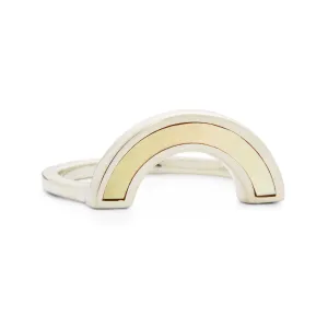 Rainbow Ring - Honey Mother of Pearl, Sterling Silver