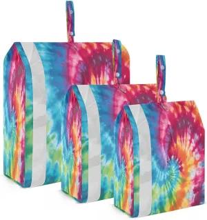 Rainbow Tie Dye Packing Cubes for Travel 3 Set Compression Bags Luggage Organizers for Woman Man