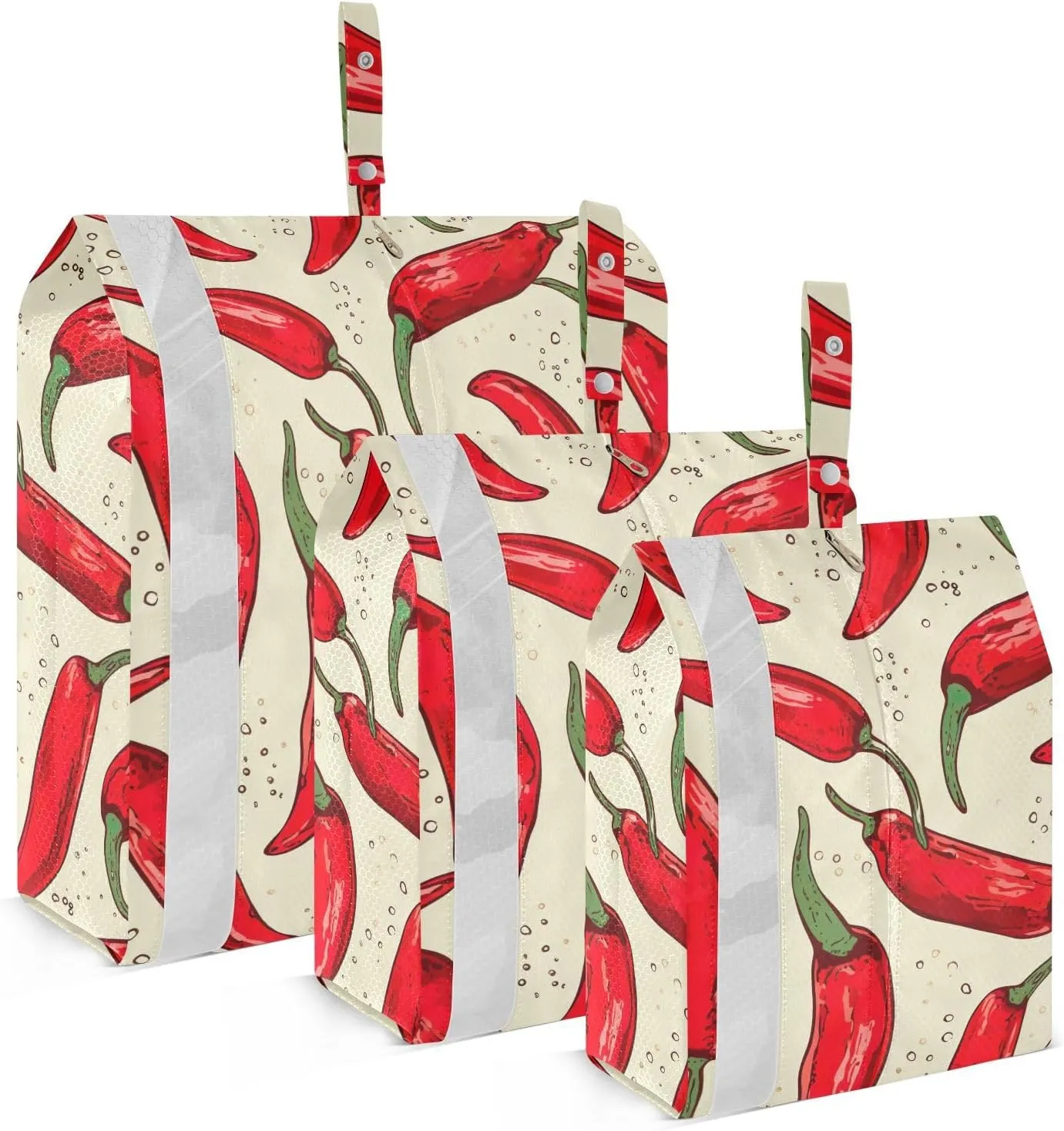 Red Chilis Packing Cubes for Travel 3 Set Compressible Packing Cubes Luggage Cubes for Travel