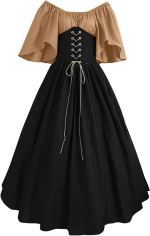 Renaissance Dresses for Women Long Sleeve Irish Over Dress Medieval Dresses Costume Medieval Costume Irish Long Over Dress