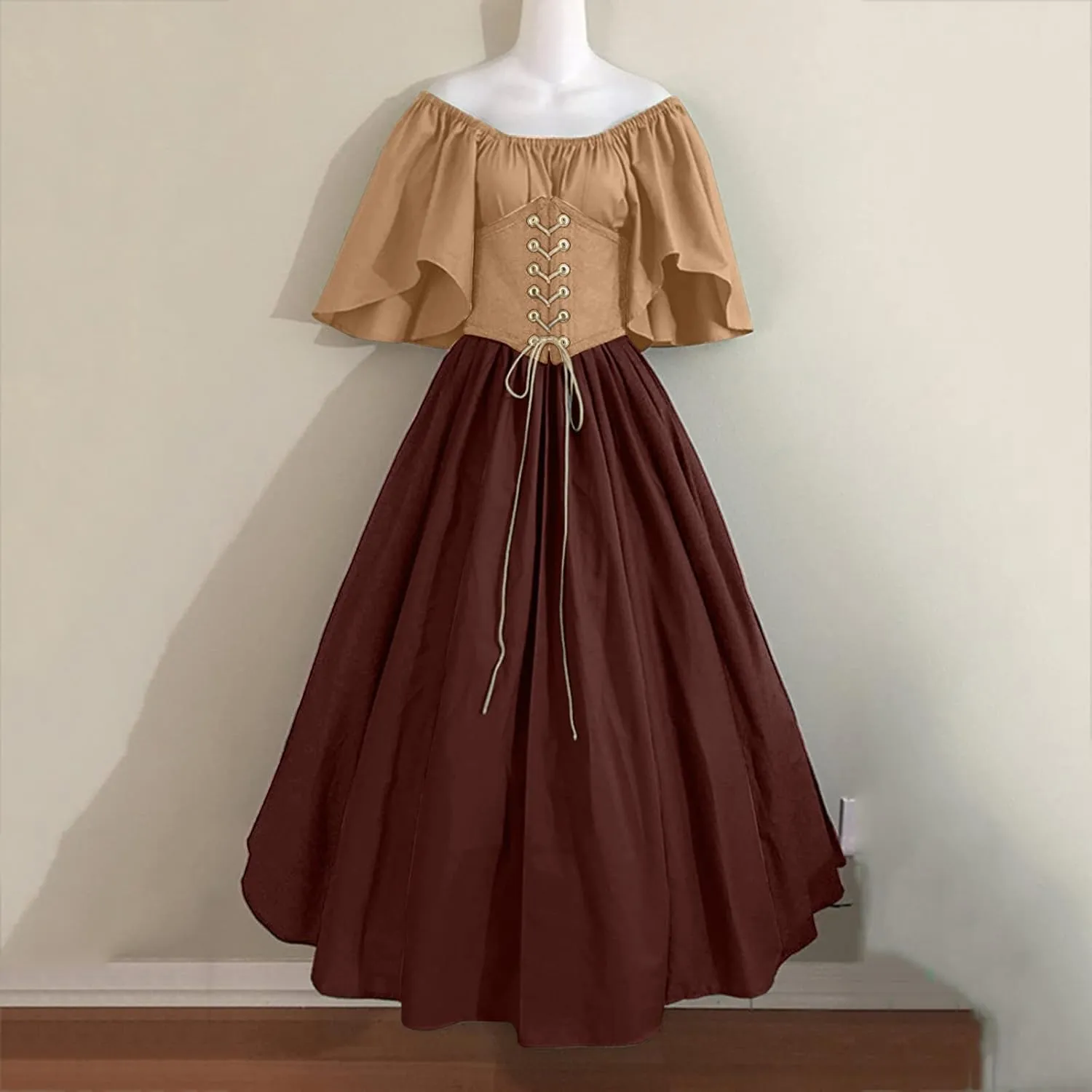 Renaissance Dresses for Women Long Sleeve Irish Over Dress Medieval Dresses Costume Medieval Costume Irish Long Over Dress