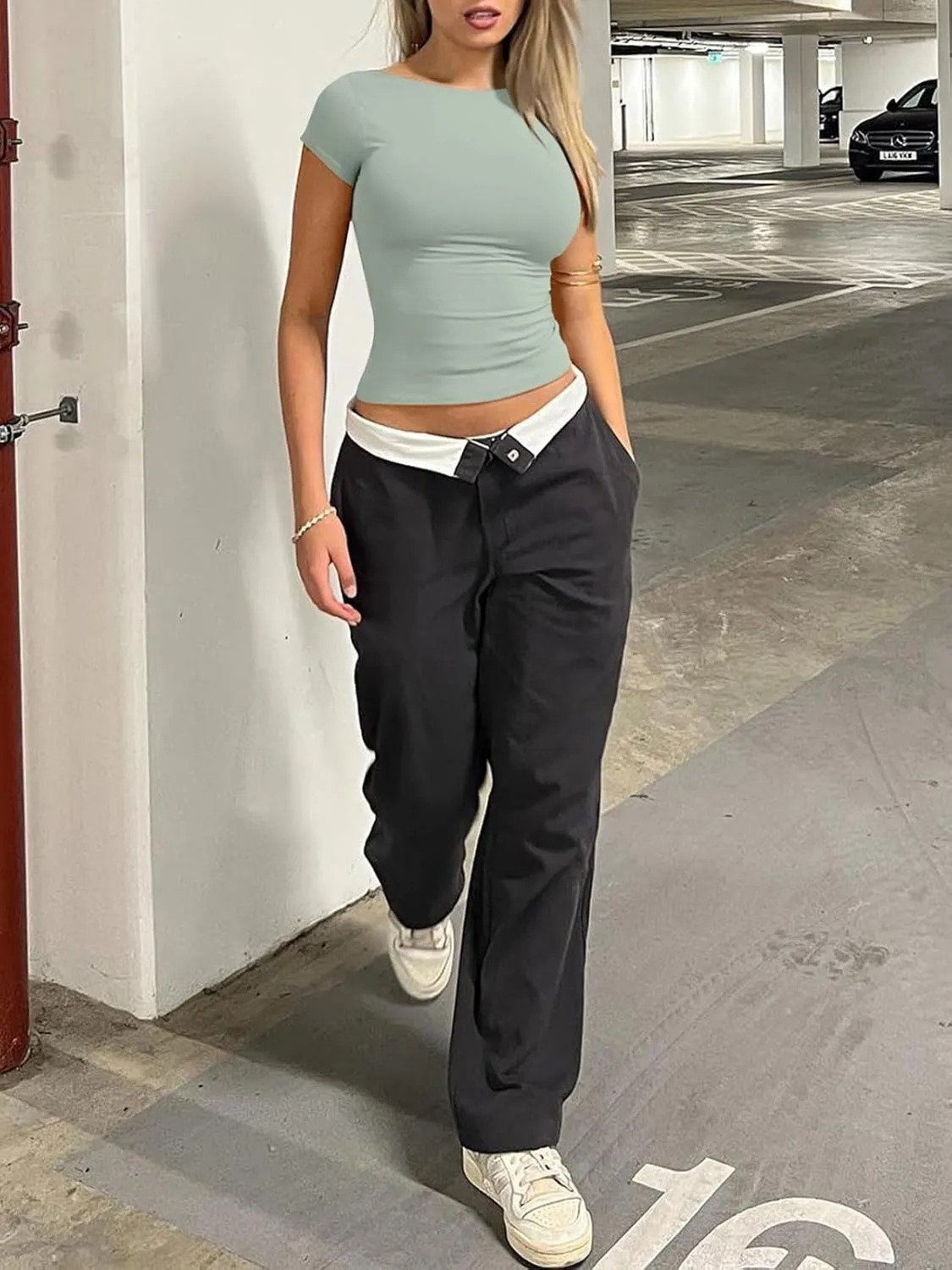 REORIA Women's Casual Boatneck Cap Sleeve Basic Tops Trendy Summer Cotton Going Out Fashion Y2K T-Shirts Slim Fitted Clothes