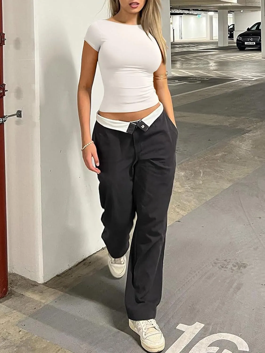 REORIA Women's Casual Boatneck Cap Sleeve Basic Tops Trendy Summer Cotton Going Out Fashion Y2K T-Shirts Slim Fitted Clothes