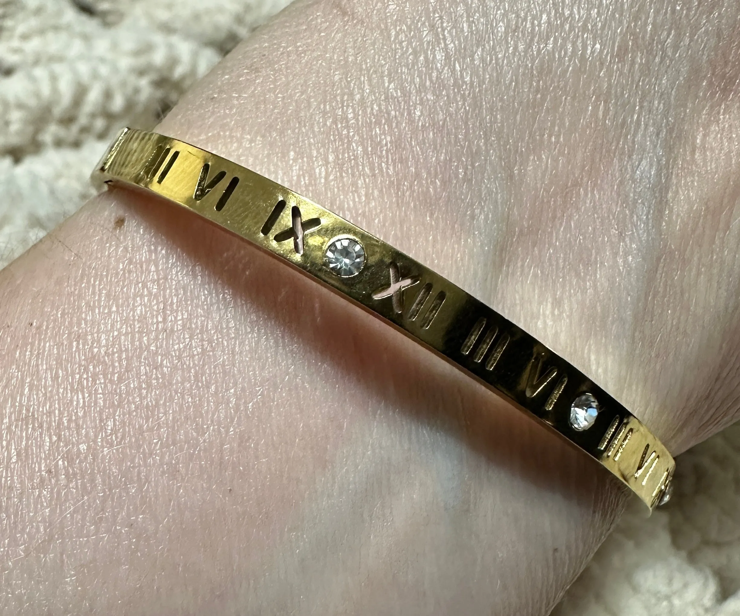 Roman Numeral CZ Bangle (FW)