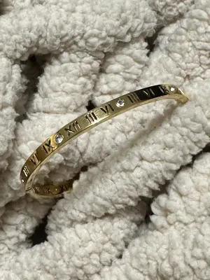 Roman Numeral CZ Bangle (FW)