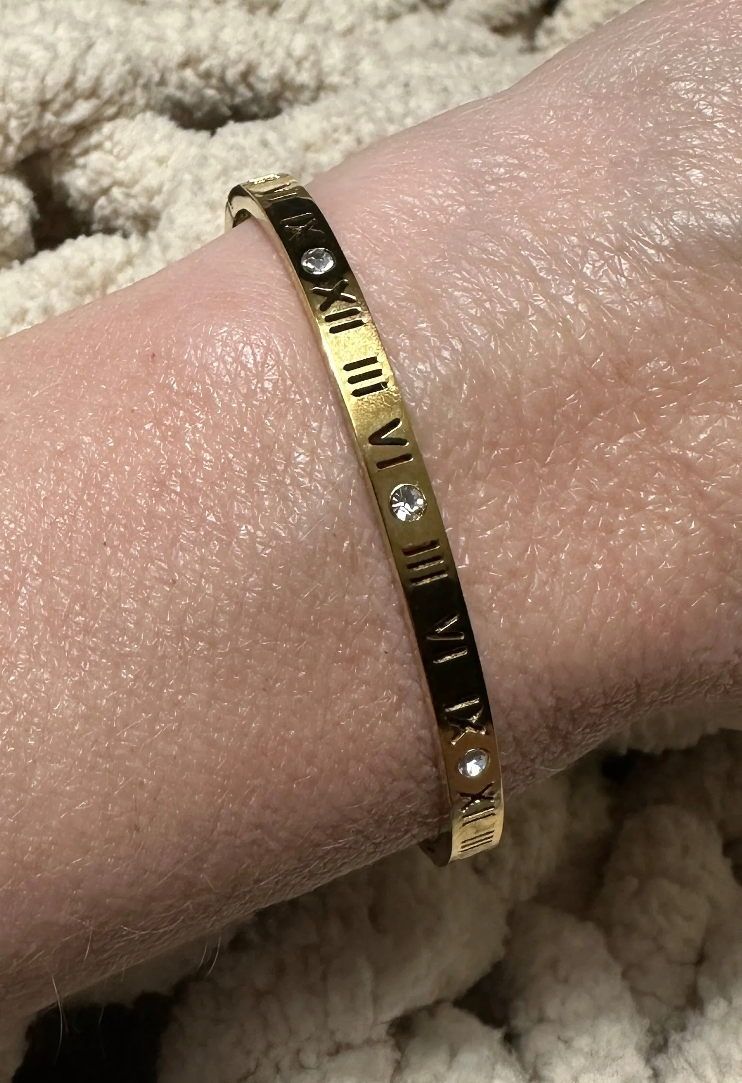 Roman Numeral CZ Bangle (FW)