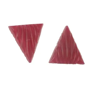 Ruby Glass Triangle Cabochon. Art Deco. 18x20mm. Pkg of 1. b5-492