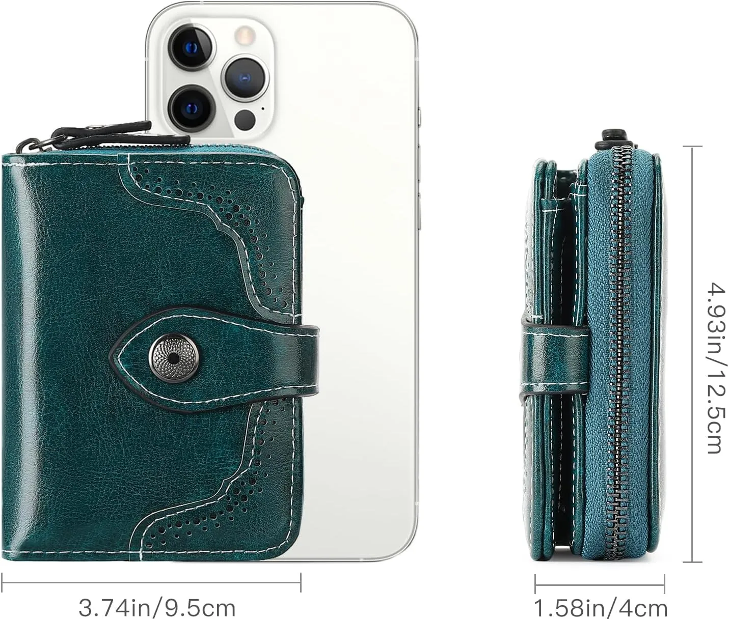 Small Wallet for Women Compact RFID Blocking Leather Bifold Zipper Pocket Wallet Card Case Purse