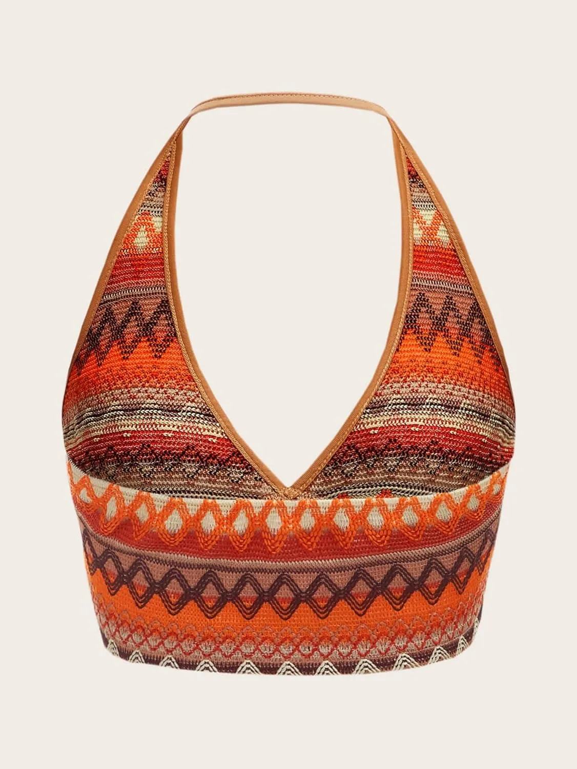 SOLY HUX Women's Summer Halter Crop Tops Boho Deep V Neck Camisole Vacation Beach Cami Tops