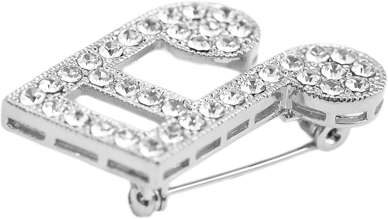 Spinningdaisy Tiny Jewel Crystal Music Sixteenth Note Brooch Pin