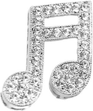 Spinningdaisy Tiny Jewel Crystal Music Sixteenth Note Brooch Pin