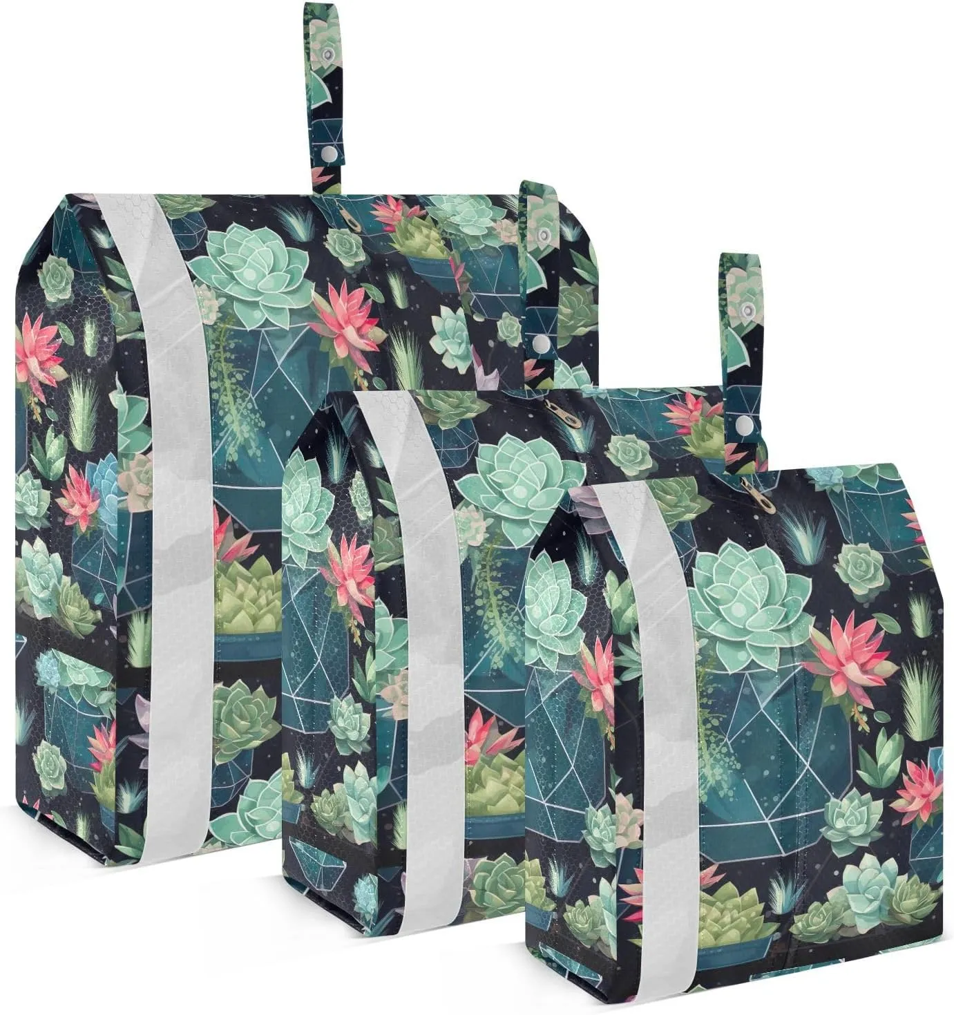 Succulent Plants Packing Cubes for Travel 3 Set Compression Packing Bags Luggage Bags for Vacation Clothes