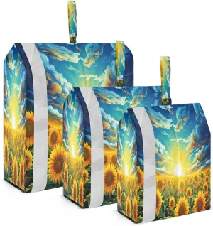 Sunflower Field Painting Packing Cubes for Travel 3 Set Compression Packing Cubes Luggage Packing Organizers for Travel Accessories