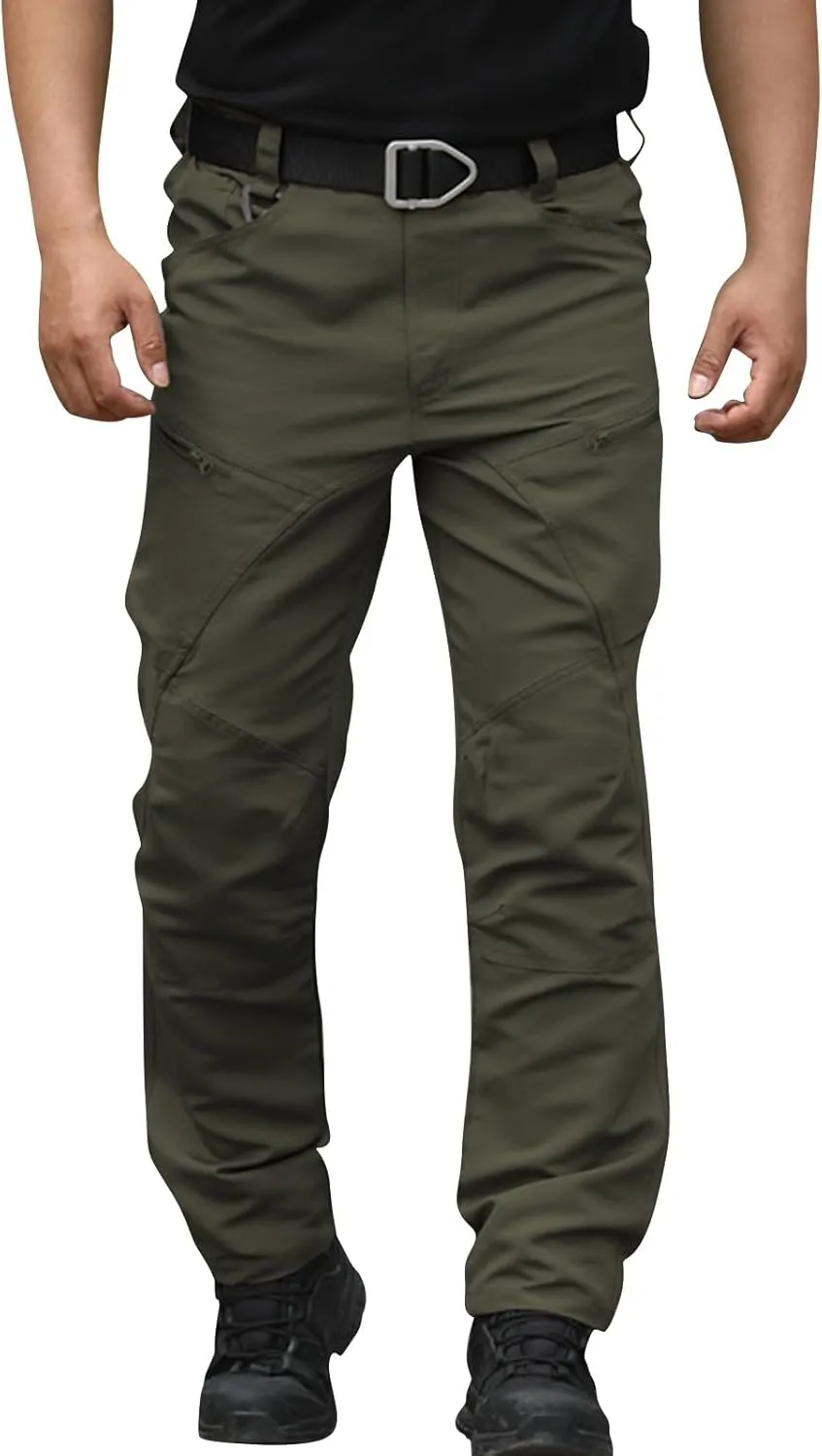 Tactical Chinos Pants Men Relaxed Fit Cargo Chino Pants Stretch Slim Fit Jogger Sweatpant Multi Pockets Hiking Pants