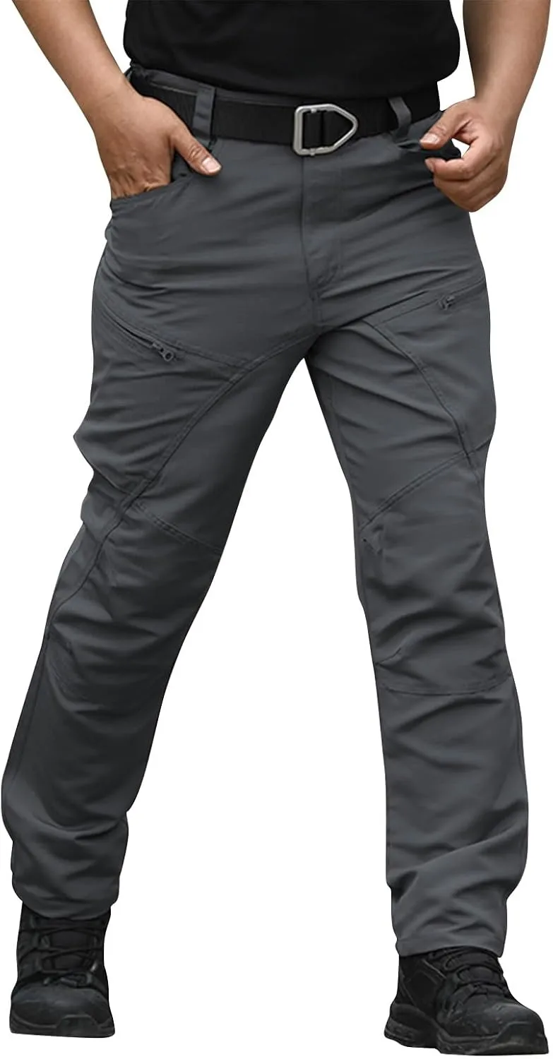 Tactical Chinos Pants Men Relaxed Fit Cargo Chino Pants Stretch Slim Fit Jogger Sweatpant Multi Pockets Hiking Pants