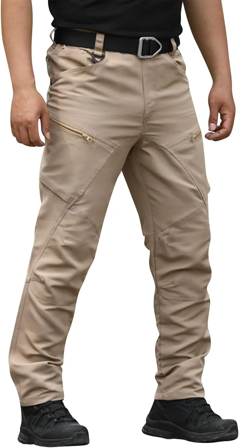 Tactical Chinos Pants Men Relaxed Fit Cargo Chino Pants Stretch Slim Fit Jogger Sweatpant Multi Pockets Hiking Pants