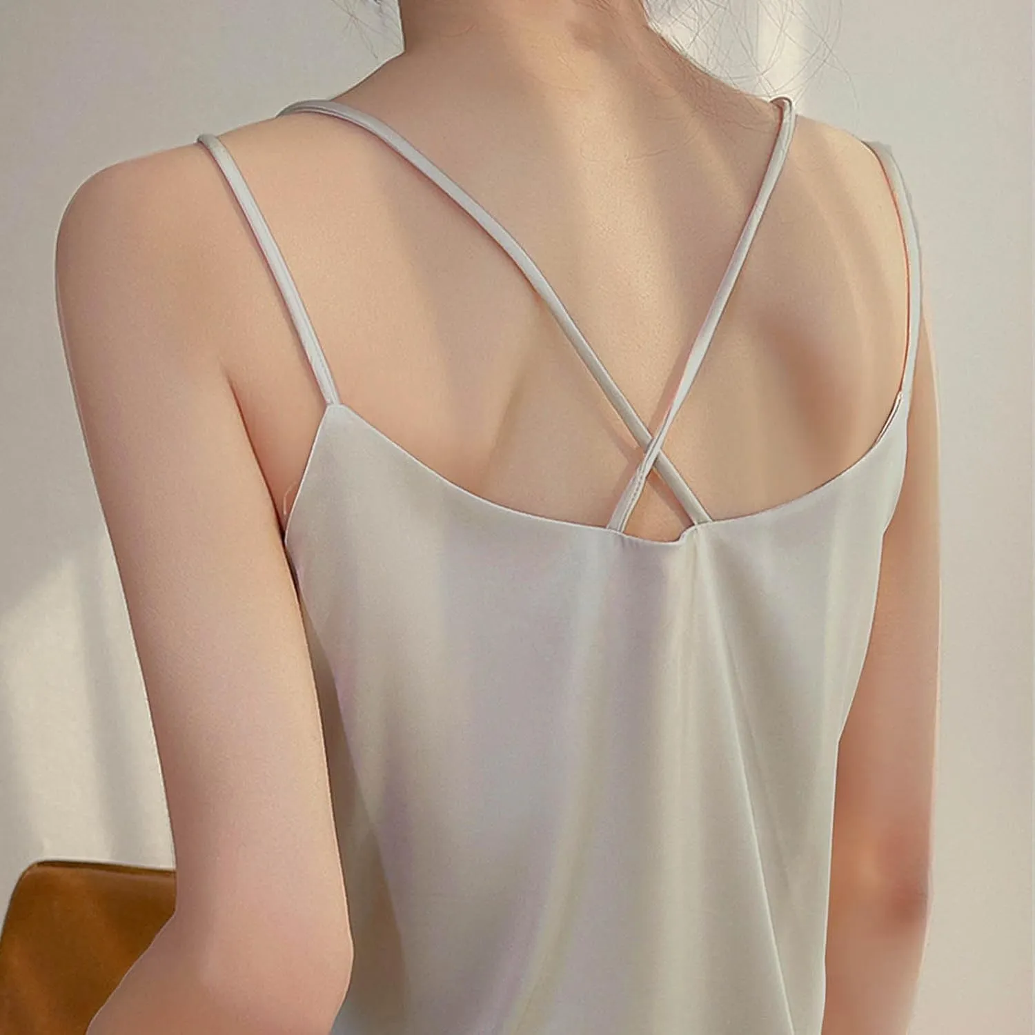 Tank Tops for Women 2025 Fashion Silk Satin Camisole Sexy Summer Spaghetti Strap Tops Loose Comfy Sleeveless Tanks