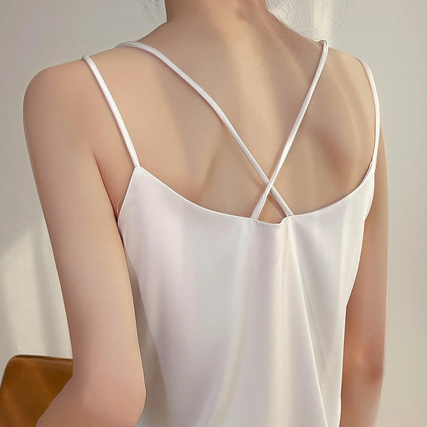 Tank Tops for Women 2025 Fashion Silk Satin Camisole Sexy Summer Spaghetti Strap Tops Loose Comfy Sleeveless Tanks