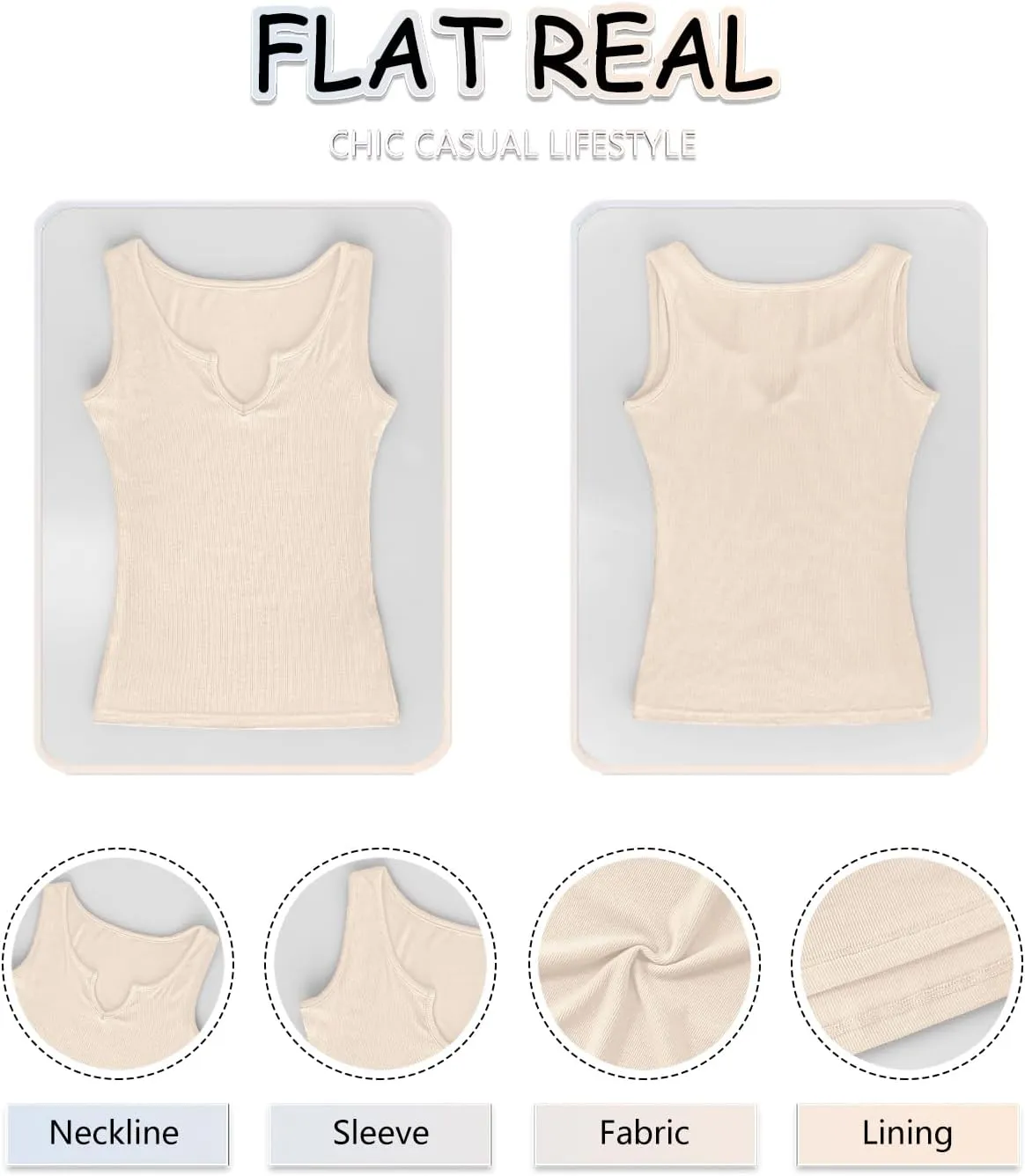 Tank Tops for Women Sleeveless Ribbed Fitted Scoop Neck Basic Cami Shirts