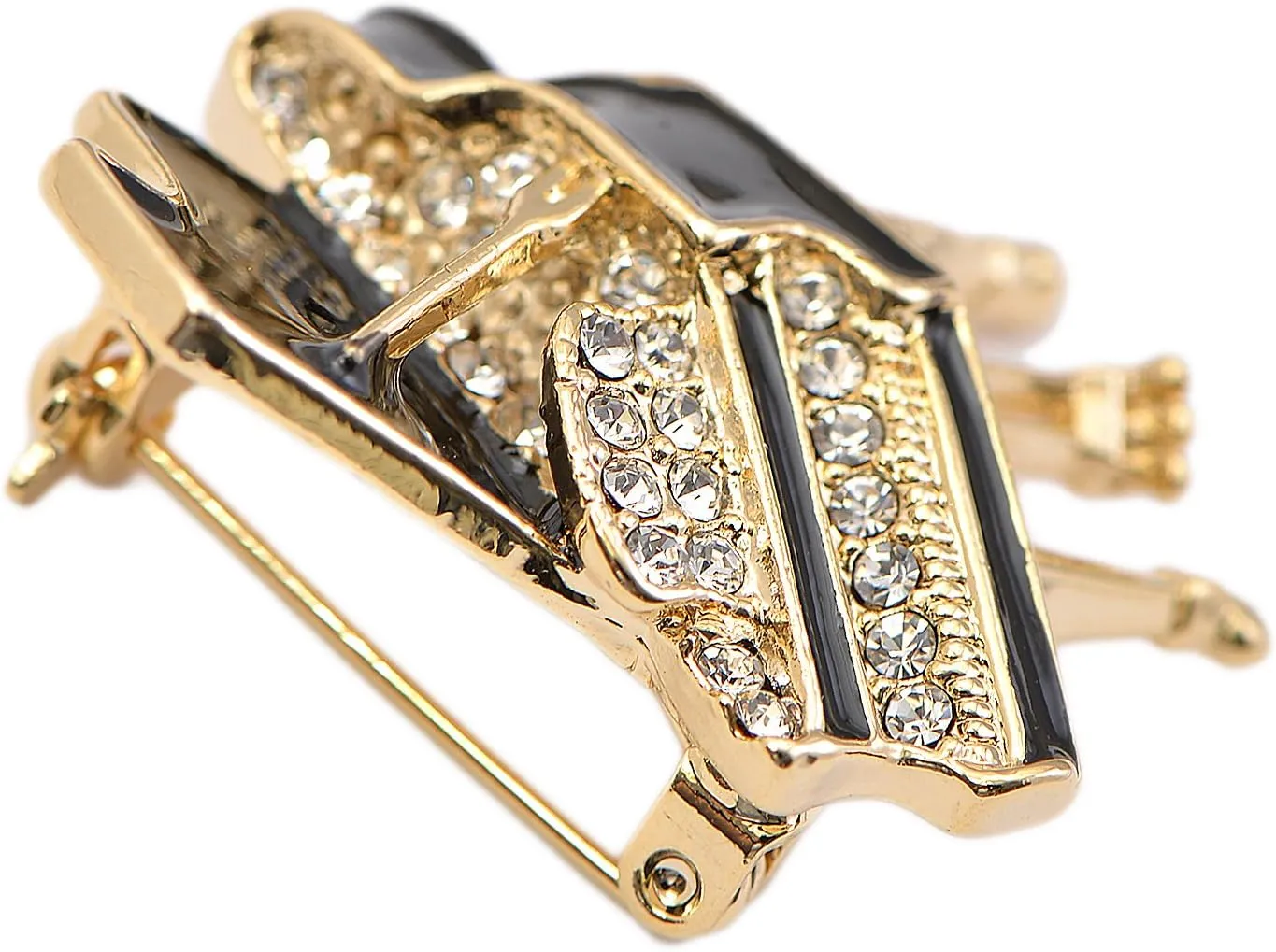 Tiny Jewel Crystal Shimmering Grand Piano Brooch Pin