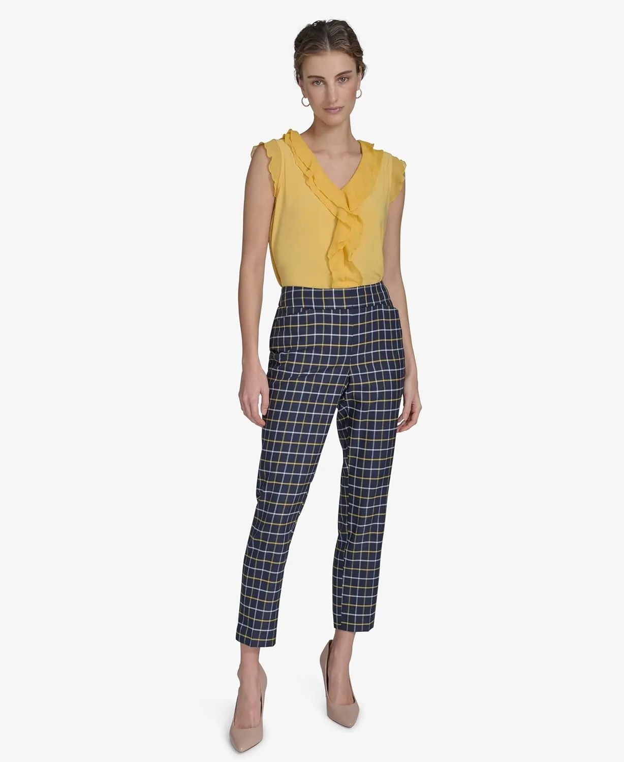Tommy Hilfiger Women's Slim Fit Pinstripe Print Trousers