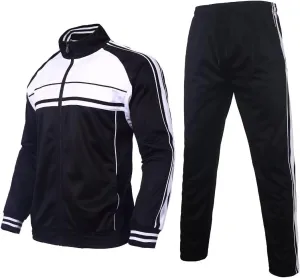 Tracksuit for men outfit 2 pieces classic side Striped jogging suit set active outwear