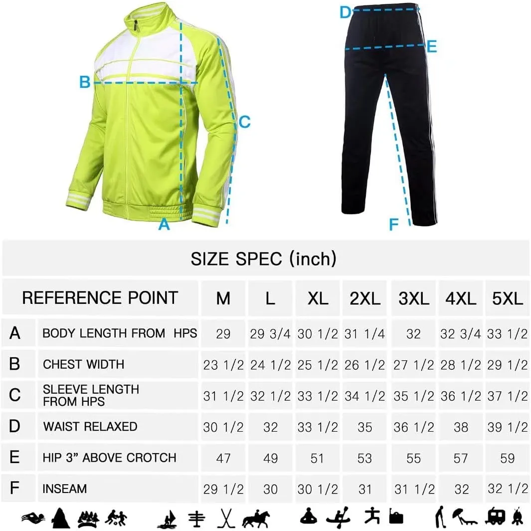 Tracksuit for men outfit 2 pieces classic side Striped jogging suit set active outwear