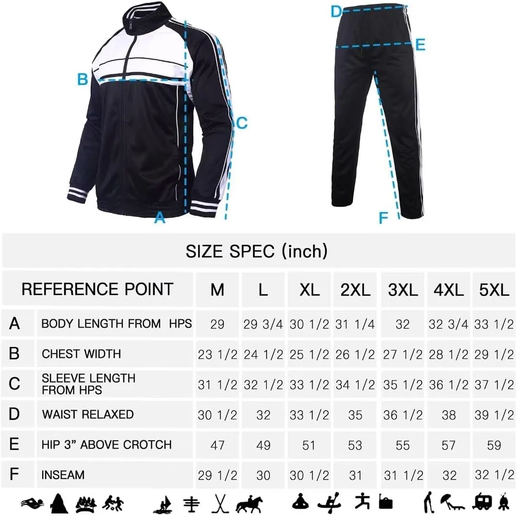 Tracksuit for men outfit 2 pieces classic side Striped jogging suit set active outwear