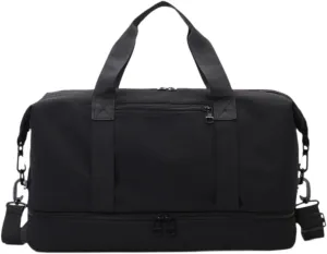 Travel Duffel Bag for Airlines And Gym Use Compact Tote for Weekend Getaways, Black