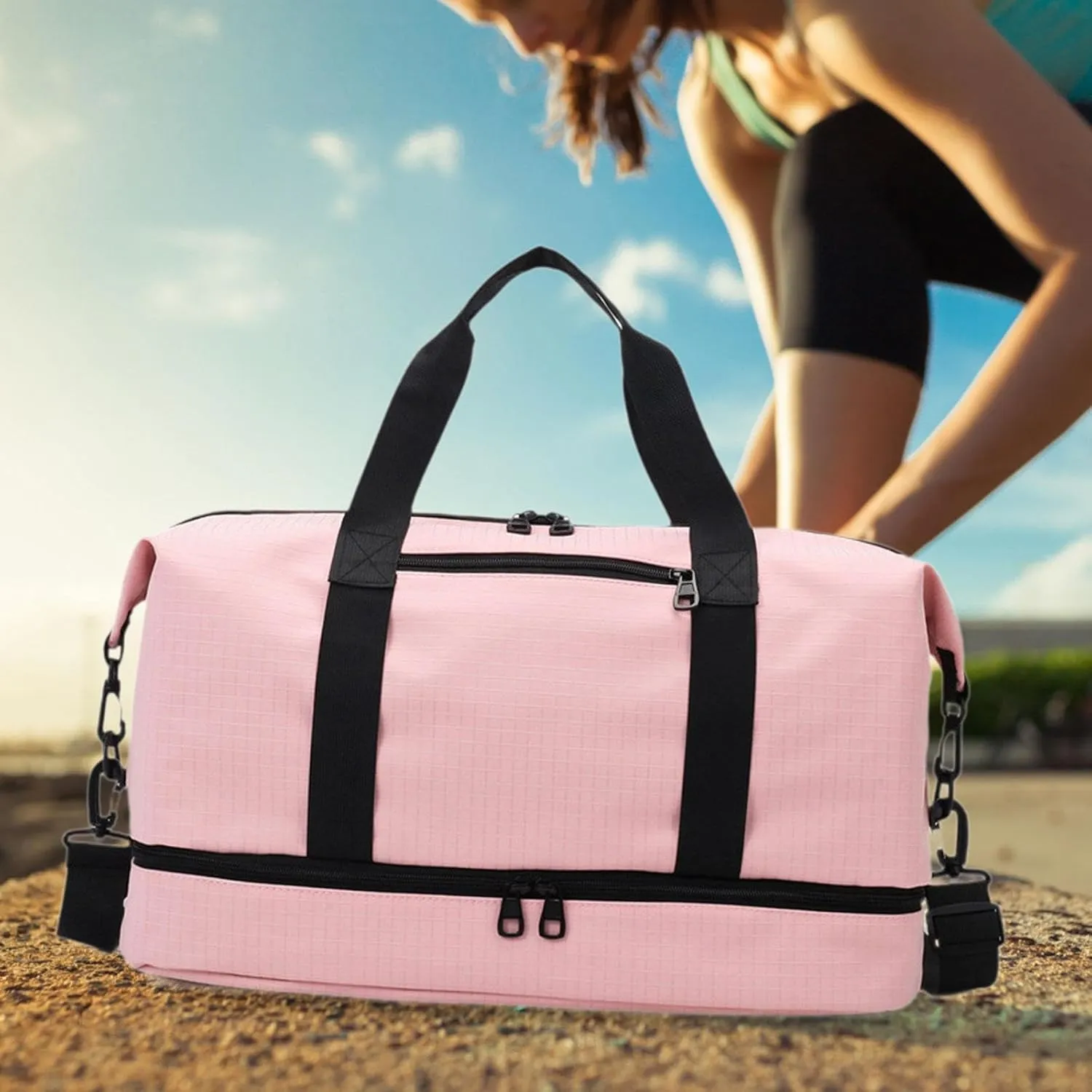 Travel Duffel Bag for Airlines And Gym Use Compact Tote for Weekend Getaways, Pink