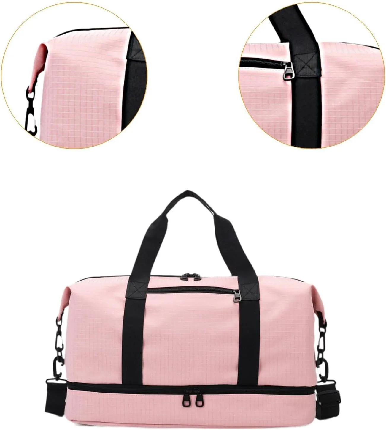 Travel Duffel Bag for Airlines And Gym Use Compact Tote for Weekend Getaways, Pink