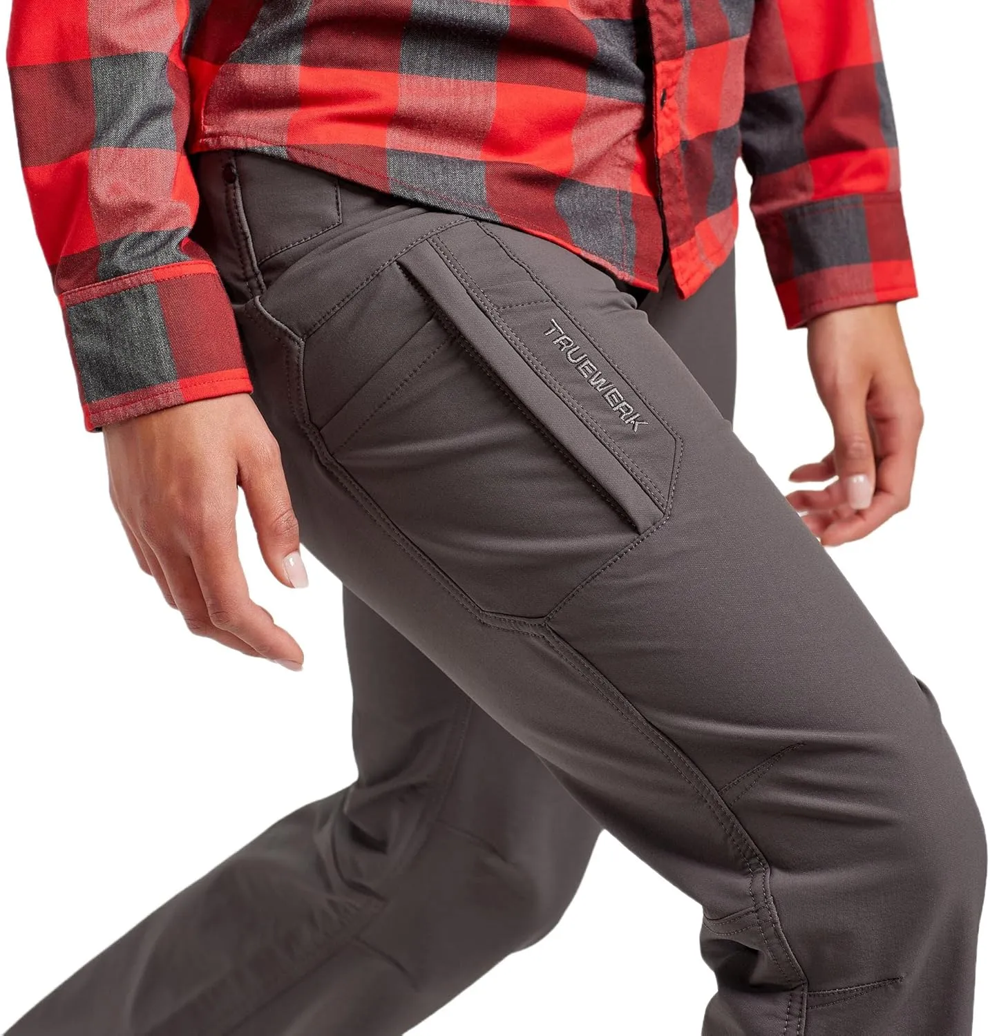TRUEWERK Womens Workwear Pants - T1 WerkPants - Relaxed Fit, Lightweight, Moisture Wicking, Cargo Pants with 4-Way Stretch