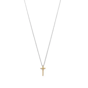Two Tone Cross Necklace