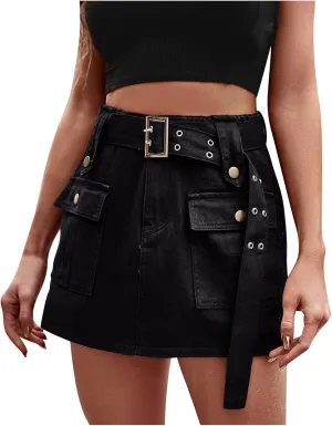 Uillui Womens Wide Leg Relaxed Fit Cargo Shorts High Waisted Skirted Jean Shorts Teen Girl Trendy Clothing Y2K Denim Short