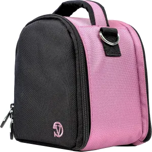 Vangoddy Compact Baby Pink Camera Bag SLR DSLR Crossbody Carrying Case with Shoulder Strap