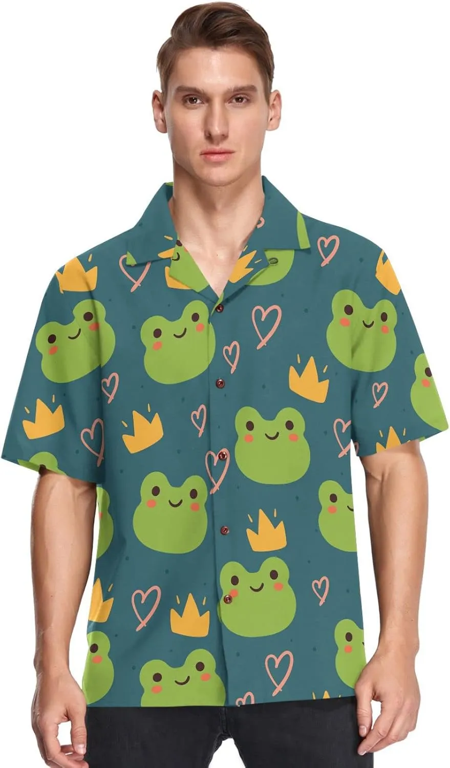 visesunny Mens Unique Pattern Hawaiian Shirt Beach Tropical Button Up Shirts Vacation Cruise Hawaii Summer Clothes