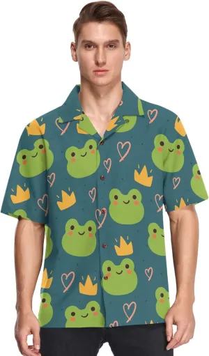 visesunny Mens Unique Pattern Hawaiian Shirt Beach Tropical Button Up Shirts Vacation Cruise Hawaii Summer Clothes